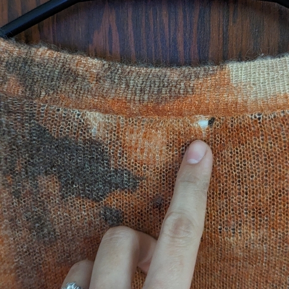 Coldwater Creek Beige Orange Mohair Wool Blend Cardigan Size XL (18) - Picture 5 of 6